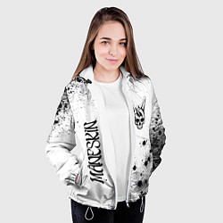Куртка с капюшоном женская Maneskin и рок символ на светлом фоне, цвет: 3D-белый — фото 2