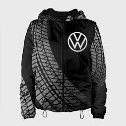 Куртка с капюшоном женская Volkswagen tire tracks, цвет: 3D-черный