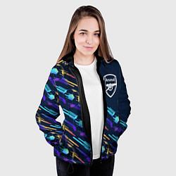 Куртка с капюшоном женская Arsenal градиентные мячи, цвет: 3D-черный — фото 2