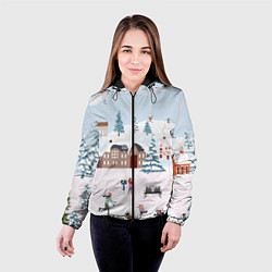 Куртка с капюшоном женская Новый год - каникулы, цвет: 3D-черный — фото 2