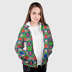 Куртка с капюшоном женская Пиксельный рисунок поп арт, цвет: 3D-белый — фото 2