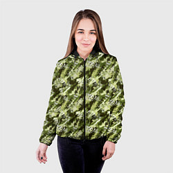 Куртка с капюшоном женская Скейт - милитари урбан стиль, цвет: 3D-черный — фото 2