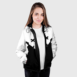 Куртка с капюшоном женская Татуировка Ребекки - ЧБ, цвет: 3D-черный — фото 2
