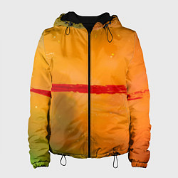 Куртка с капюшоном женская Оранжевый туман и красная краска, цвет: 3D-черный