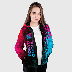 Куртка с капюшоном женская Tokyo Ghoul - neon gradient: по-вертикали, цвет: 3D-черный — фото 2