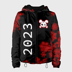 Куртка с капюшоном женская НГ Кролик злой: надпись, символ, цвет: 3D-черный