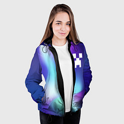 Куртка с капюшоном женская Minecraft northern cold, цвет: 3D-черный — фото 2