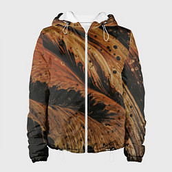 Куртка с капюшоном женская Тёмно-оранжевые краски, цвет: 3D-белый