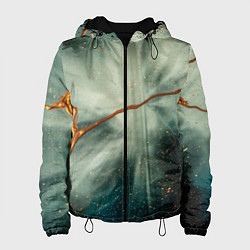 Куртка с капюшоном женская Туман, лучи и краски, цвет: 3D-черный