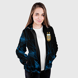 Куртка с капюшоном женская Сборная Аргентины линии, цвет: 3D-черный — фото 2