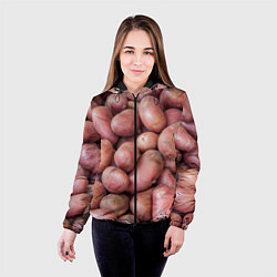 Куртка с капюшоном женская Картофельные клубни, цвет: 3D-черный — фото 2