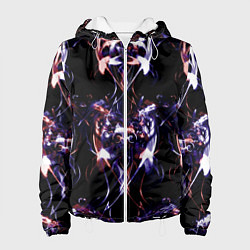 Куртка с капюшоном женская Абстракция-Неон, цвет: 3D-белый