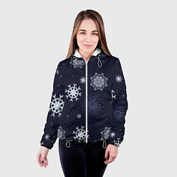 Куртка с капюшоном женская Снежная ночь, цвет: 3D-белый — фото 2