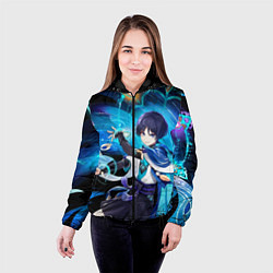 Куртка с капюшоном женская Странник: Genshin impact, цвет: 3D-черный — фото 2