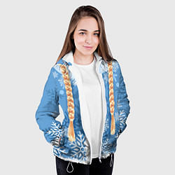 Куртка с капюшоном женская Снегурочка с косами, цвет: 3D-белый — фото 2