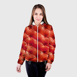 Куртка с капюшоном женская Quilted furniture leather, цвет: 3D-белый — фото 2