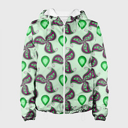 Куртка с капюшоном женская Зеленая капля, цвет: 3D-белый