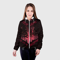 Куртка с капюшоном женская Тру Крайм на День Святого Валентина, цвет: 3D-белый — фото 2