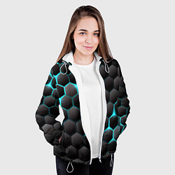 Куртка с капюшоном женская Броня из стали, цвет: 3D-белый — фото 2