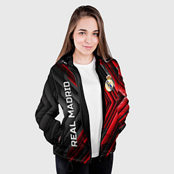 Куртка с капюшоном женская Real Madrid art, цвет: 3D-черный — фото 2
