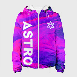 Куртка с капюшоном женская Astro neon grunge, цвет: 3D-белый