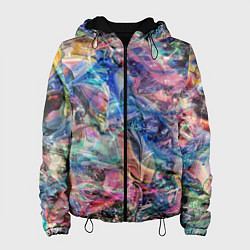 Куртка с капюшоном женская Слияние красок, цвет: 3D-черный
