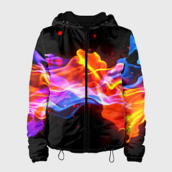 Куртка с капюшоном женская Битвы огней волны, цвет: 3D-черный
