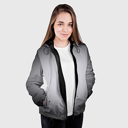 Куртка с капюшоном женская Серебристый градиент, цвет: 3D-черный — фото 2