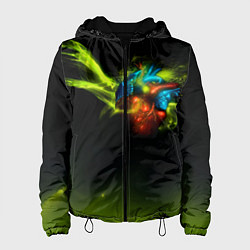 Куртка с капюшоном женская Сердце стихии, цвет: 3D-черный