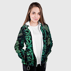 Куртка с капюшоном женская Каллиграфический, цвет: 3D-белый — фото 2
