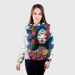 Куртка с капюшоном женская Japan style - tattoo - art, цвет: 3D-черный — фото 2