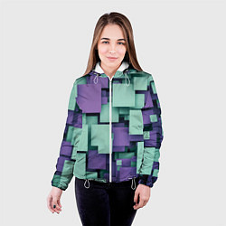 Куртка с капюшоном женская Trendy geometric pattern, цвет: 3D-белый — фото 2