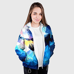 Куртка с капюшоном женская Polygon blue abstract collection, цвет: 3D-белый — фото 2