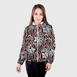 Куртка с капюшоном женская Floral pattern - vanguard, цвет: 3D-белый — фото 2
