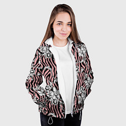 Куртка с капюшоном женская Floral pattern - vanguard, цвет: 3D-белый — фото 2