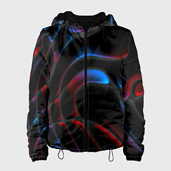 Куртка с капюшоном женская Neon colors drops of liquid, цвет: 3D-черный