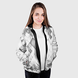 Куртка с капюшоном женская Серые кубы на белом, цвет: 3D-черный — фото 2