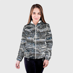 Куртка с капюшоном женская Неземная текстура, цвет: 3D-белый — фото 2