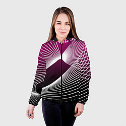 Куртка с капюшоном женская Авангардная растровая композиция, цвет: 3D-черный — фото 2