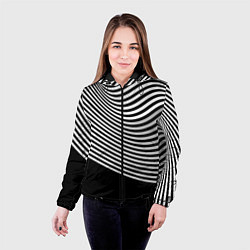 Куртка с капюшоном женская Trendy raster pattern, цвет: 3D-черный — фото 2