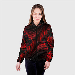 Куртка с капюшоном женская Red vortex pattern, цвет: 3D-черный — фото 2