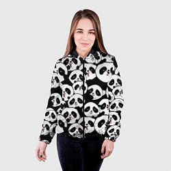 Куртка с капюшоном женская Весёлые панды, цвет: 3D-черный — фото 2