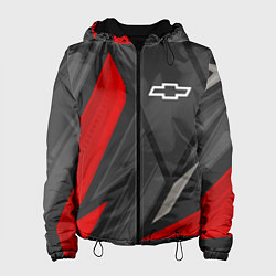 Куртка с капюшоном женская Chevrolet sports racing, цвет: 3D-черный