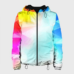 Куртка с капюшоном женская Gradient colors geometry, цвет: 3D-черный