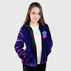 Куртка с капюшоном женская Suzuki neon speed lines, цвет: 3D-черный — фото 2
