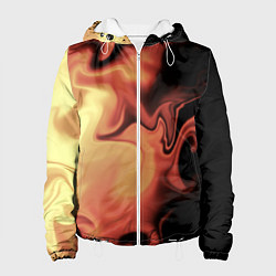 Куртка с капюшоном женская Пламя с боку, цвет: 3D-белый