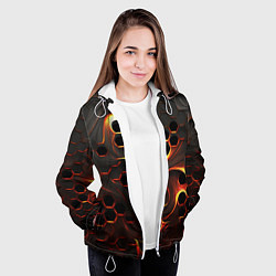 Куртка с капюшоном женская Огненная сетка, цвет: 3D-белый — фото 2