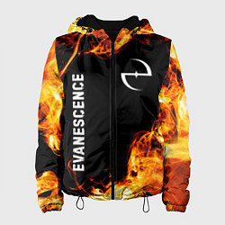 Куртка с капюшоном женская Evanescence и пылающий огонь, цвет: 3D-черный