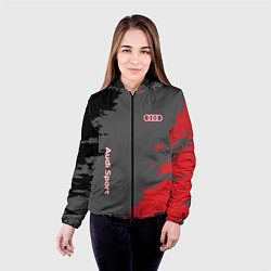 Куртка с капюшоном женская Audi sport grunge, цвет: 3D-черный — фото 2