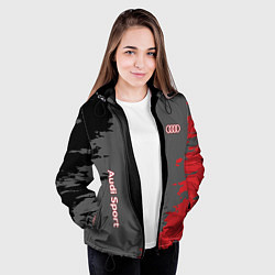 Куртка с капюшоном женская Audi sport grunge, цвет: 3D-черный — фото 2